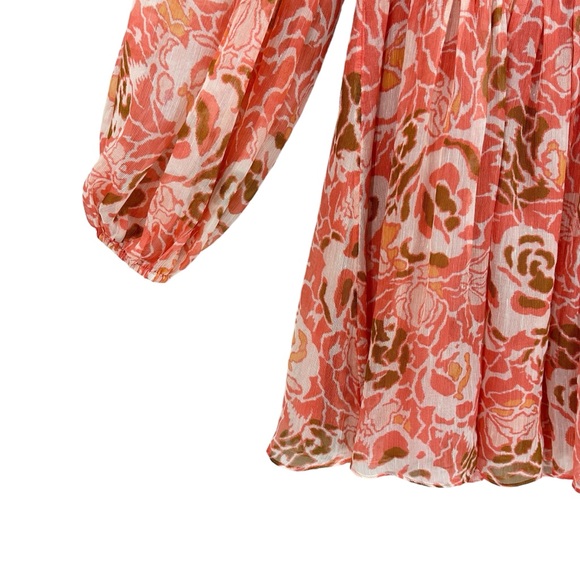 TANYA TAYLOR Dress York Lined Guava Multi - Picture 7 of 13